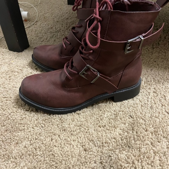 Torrid size 9 FAUX LEATHER HARDWARE COMBAT BOOTS - Picture 3 of 6